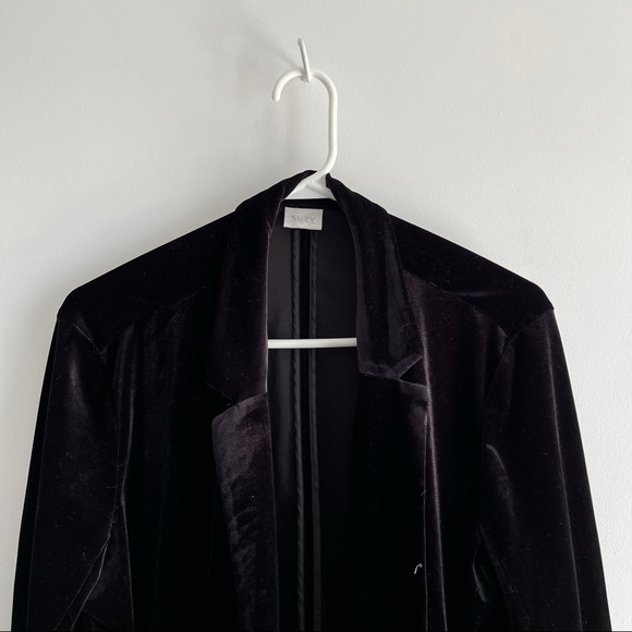 Black velvet blazer, SUZY SHIER - Picture 4 of 9